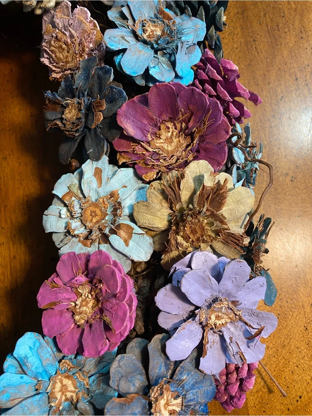 Pastels Floral Pinecone 20” Wreath Handcrafted